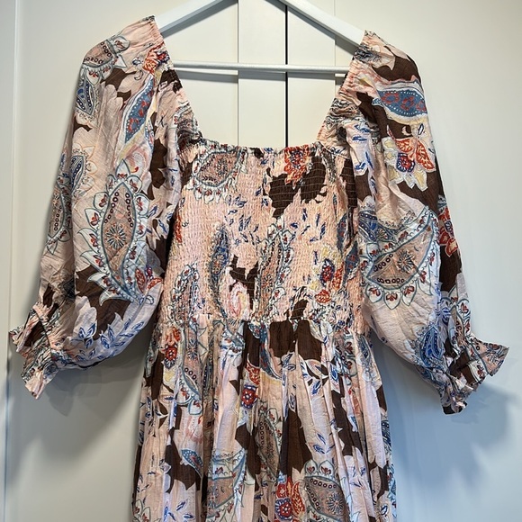 Fate Women's Long Dress - Pink and Brown Floral - Picture 3 of 16